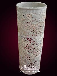 White Marble Cylinder Shaped Flower Vase