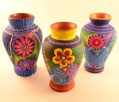 hand painted flower vases