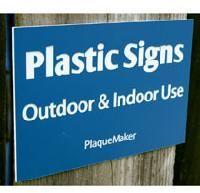 plastic sign