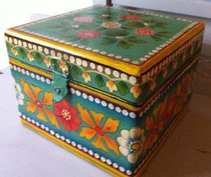 painted wooden box