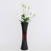 mango wood carved flower vase