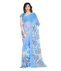 Casual Wear Blue  Printed Chiffon Saree_AAKO62SR1042BKSML