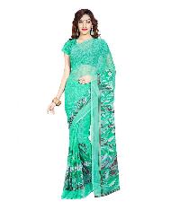 Casual Wear Green  Printed Chiffon Saree_AAKO32SR1041BKSML