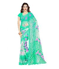 Casual Wear Green  Printed Chiffon Saree_AAKQ12SR1045CKSML