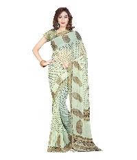 Casual Wear Olive Green  Printed Chiffon Saree_AAKN92SR1040AKSML