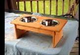 wooden dog bowl stand