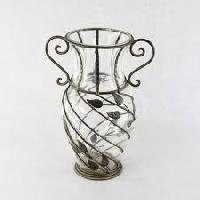 wrought iron flower vases