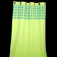 Green Cotton Designer Curtain