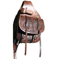 Hand Carved Western Saddle Bag