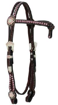 Pink Stone-Horse Headstall