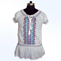 Ladies Cotton Embroidered Tops