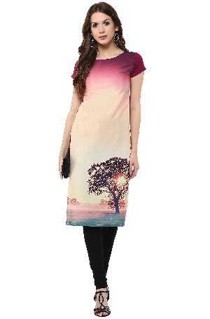 Janasya Women's Multi-Color Casual Crepe Kurti