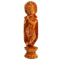 wooden god idol statue