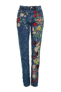 embroidered jeans