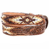 beaded leather belts