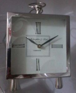 Nickel Finish Square Table Clocks