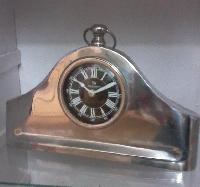 Dome Shaped Nickel Finish Table Clock