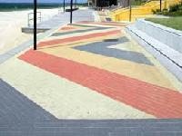 colored concrete pavings