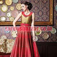 Unstitched Synthetic Anarkali Suits