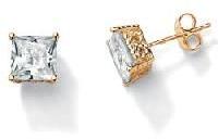 gold cubic zirconia stud earrings