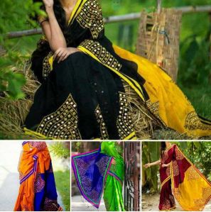 Cotton Silk Gujrati Work Sarees