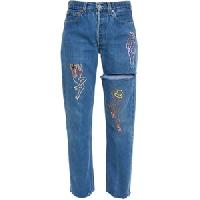 embroidered jeans