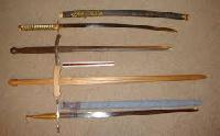 medieval wooden practice swords