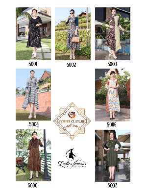 Coffee Culture- 14 Kg Heavy Rayon Print kurti catalog