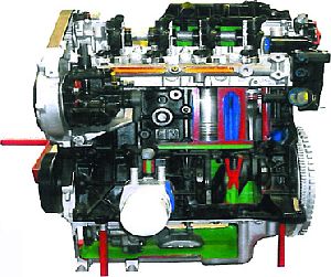 Sectioned 4 Cylinder Petrol Engine