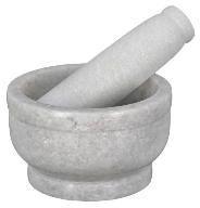 white marble mortar