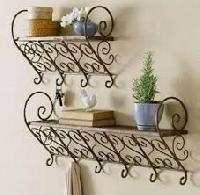 wrought iron shelves