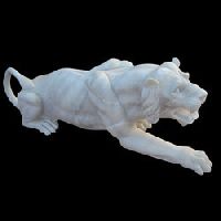 Marble tiger statue