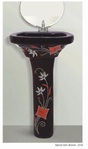 Printed Spice Pedestal Wash Basin