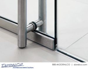 Glass door rail