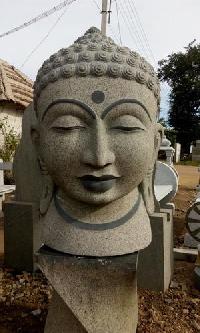 Stone Buddha Head Statue