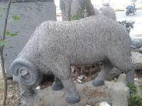 Stone Sheep Statue
