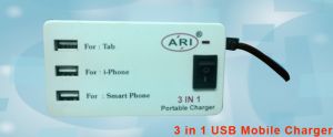 THREE In ONE USB Mobile Charger