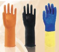 Flock Lined Heavy weight Rubber Gloves