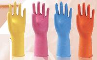 Flock Lined Regular Weight Rubber Gloves