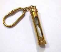 Nautical Key Chain With Metal Sand Timer