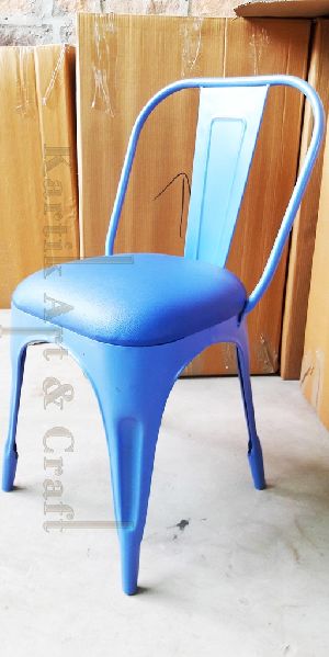 Metal tolix chair with cushion seat