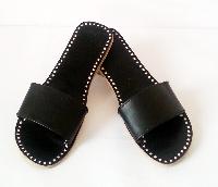 Ladies Black Leather Slipper