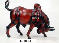 Leather Fighting Bull Statues