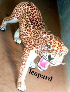 Leather Handicraft Leopard Statues