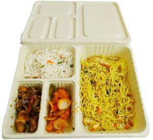 Biodegradable 4 section meal tray