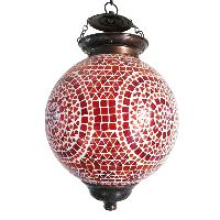 Red mosaic ceiling lamp