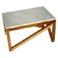 Wood And Marble Coffee Table