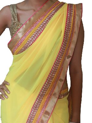 Plain Border Sarees