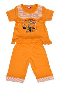 Girls Orange Top & Capri Set