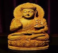 Wooden Lord Buddha Figurine